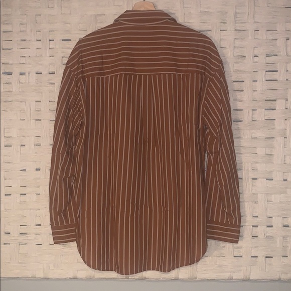 Universal Thread NWOT Oversized Button-Down Striped Rust - Small - Picture 5 of 7